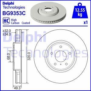 Тормозной диск передний левый/правый INFINITI EX, FX, G, M, M37, Q60, Q70, QX50 I 2.5-5.6 01.03- Delphi BG9353C (фото 1)
