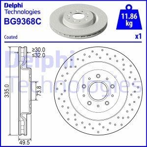 Тормозной диск передний левый/правый JAGUAR XK 8 4.2 08.02-12.06 Delphi BG9368C