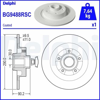 Фото автозапчастини гальмівний диск з підшипником Delphi BG9488RSC (фото 1)