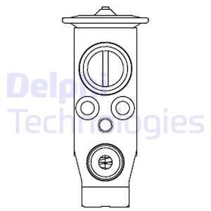 Розширювальний клапан, дросельна заслінка кондиціонер AUDI A3, Q2, Q3, TT; CUPRA FORMENTOR, LEON, LEON SPORTSTOURER; SEAT ATECA, LEON, LEON SC, LEON SPORTSTOURER, LEON ST 1.0-Electric 04.12- Delphi CB1003V
