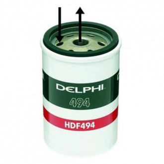 Топливный фильтр FENDT 10, 200, 300; DEUTZ FAHR D, DX; KRAMER 1000, 400, 500, KL; MAN F9, F90, G, M90; Renault G, MIDLINER, TB, TBH; VOLVO F10, F16, F7, FL10, FL6, N10 12.0D-9.7D 01.66- Delphi HDF494