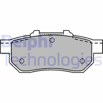 Фото автозапчастини комплект гальмівних колодок задніх HONDA CIVIC V, CIVIC VI, CRX III, INTEGRA, JAZZ II, JAZZ IV; SUZUKI SWIFT I 1.2-1.8 10.84- Delphi LP1456