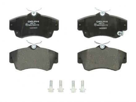 Комплект тормозных колодок передний CHRYSLER PT CRUISER 1.6-2.4 06.00-12.10 Delphi LP1522 (фото 1)