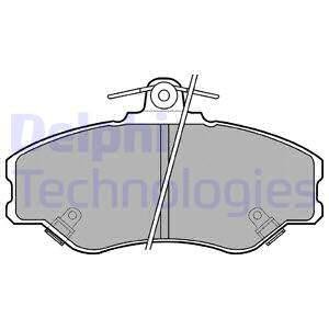 Комплект тормозных колодок передний HYUNDAI GRACE, H100 2.4/2.5D/2.6D 07.93-10.04 Delphi LP1599 (фото 1)