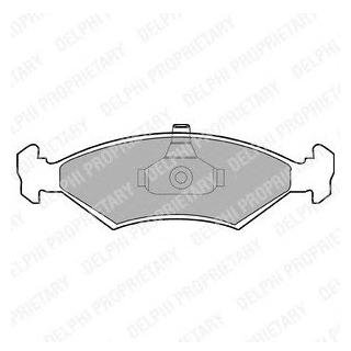 Комплект тормозных колодок передний FERRARI MONDIAL; FORD FIESTA, FIESTA III, FIESTA IV, FIESTA V, FIESTA/MINIVAN, PUMA; MAZDA 121 III 1.25-3.2 10.85-07.05 Delphi LP1604 (фото 1)