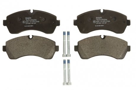 Комплект тормозных колодок передний MERCEDES ESPRINTER (B910), SPRINTER 3,5-T (B906), SPRINTER 3,5-T (B907), SPRINTER 3,5-T (B907, B910), SPRINTER 3-T (B906) 1.8-Electric 04.06- Delphi LP1981 (фото 1)
