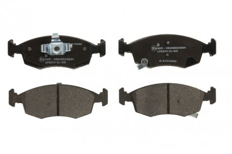 Комплект тормозных колодок передний FIAT PANDA; LANCIA YPSILON 0.9-1.3D 08.10- Delphi LP2274