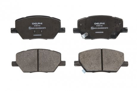 Комплект тормозных колодок передний FIAT 500X; JEEP COMPASS, RENEGADE 1.0-2.0D 07.14- Delphi LP3184 (фото 1)
