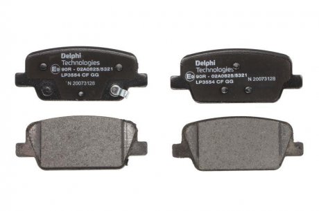 Комплект гальмівних колодок задніх HYUNDAI SANTA FE IV, SANTA FE IV/SUV 2.0D/2.2D/2.4 07.18- Delphi LP3554