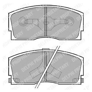 Тормозные колодки передние DAIHATSU APPLAUSE I, II, CHARADE II, III, IV 1.0/1.3/1.6 02.87- Delphi LP626 (фото 1)