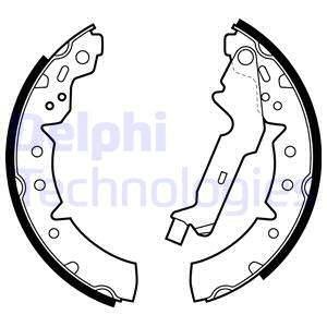 Комплект тормозных колодок задних TOYOTA CALDINA, CARINA E VI, COROLLA 1.4-2.0D 04.92-01.02 Delphi LS1883 (фото 1)
