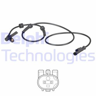 Фото автозапчасти датчик ABS передняя левый FIAT PUNTO, PUNTO EVO 1.2-1.9D 09.99-03.12 Delphi SS20578