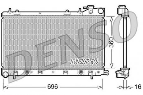 Радіатор, охолодження двигуна DENSO DRM36002