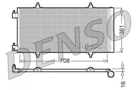 Радіатор кондиціонера 1489257080 Peugeot DENSO DCN07011
