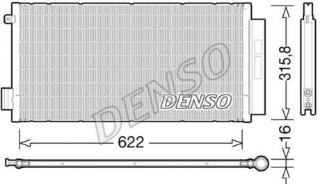 Радіатор кондиціонера 51887955 Fiat DENSO DCN09044