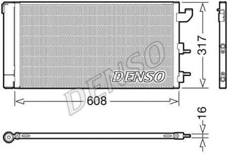 Радіатор кондиціонера Fiat (51782753) DENSO DCN09144 (фото 1)