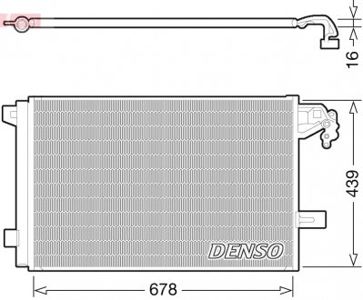 Конденсатор кондиціонера (з осушувачем) Volkswagen MULTIVAN V, TRANSPORTER V 2.0/2.0D 11.03-08.15 DENSO DCN32063 (фото 1)