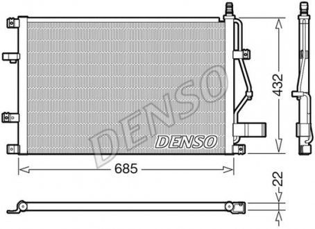 Радіатор кондиціонера Volvo (30676602) DENSO DCN33013 (фото 1)