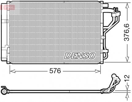 Конденсатор кондиционера (с осушителем) HYUNDAI I30; KIA CEE'D 1.4/1.6 12.11- DENSO DCN41010