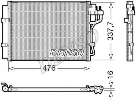 Радіатор кондиціонера 97606B9000 Hyundai DENSO DCN41023 (фото 1)