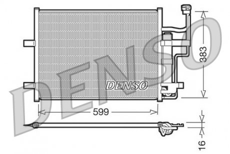 Конденсатор кондиционера (с осушителем) MAZDA 3, 5 1.3-2.3 10.03-05.10 DENSO DCN44003