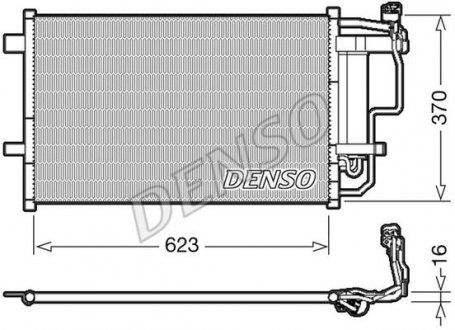 Конденсатор кондиционера (с осушителем) MAZDA 3 1.6-2.3 12.08-09.14 DENSO DCN44007 (фото 1)