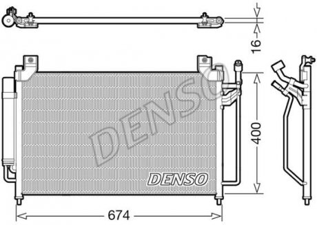 Конденсатор кондиционера (с осушителем) MAZDA CX-7 2.2D/2.3 10.07-03.13 DENSO DCN44013 (фото 1)