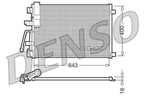 Радіатор кондиціонера 92100JD71A Nissan DENSO DCN46003 (фото 1)
