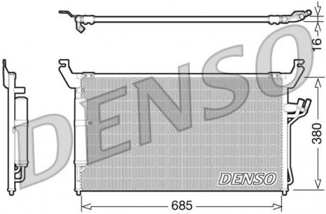 Конденсатор кондиционера (с осушителем) INFINITI FX 3.5/4.5 01.03-12.08 DENSO DCN46013 (фото 1)