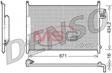 Радіатор кондиціонера INFINITI (92100EG000) DENSO DCN46015