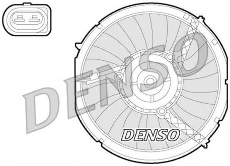 Вентилятор радиатора (с корпусом) AUDI A4 B5, A6 C5 2.4-4.2 02.97-01.05 DENSO DER02003