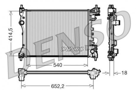 Радиатор двигателя ALFA ROMEO MITO; FIAT DOBLO 1.4 08.08- DENSO DRM01005 (фото 1)