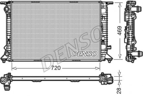 Радиатор двигателя AUDI A4 ALLROAD B8, A4 B8, A5, A6 C7, Q3, Q5 1.4-2.0H 10.07-10.18 DENSO DRM02022 (фото 1)