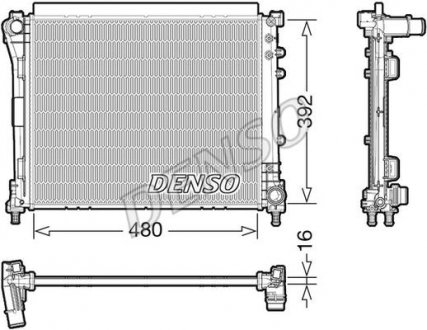 Фото автозапчасти радиатор двигателя (ручной) FIAT PUNTO 0.9/0.9LPG 03.12- DENSO DRM09006