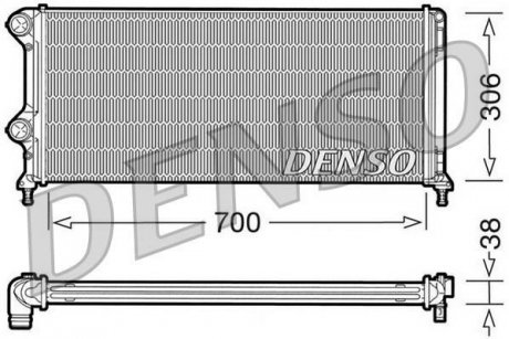 Радіатор, охолодження двигуна DENSO DRM09060