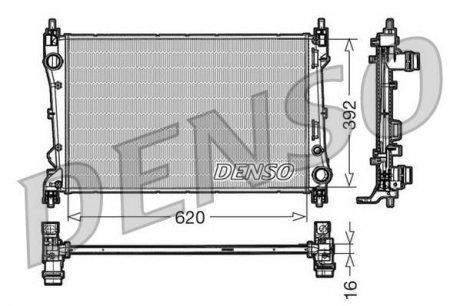Радиатор двигателя FIAT DOBLO, DOBLO CARGO 1.3D/1.4 02.10- DENSO DRM09113 (фото 1)