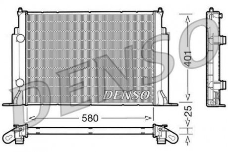 Радиатор, охлаждение двигателя DENSO DRM09122 (фото 1)