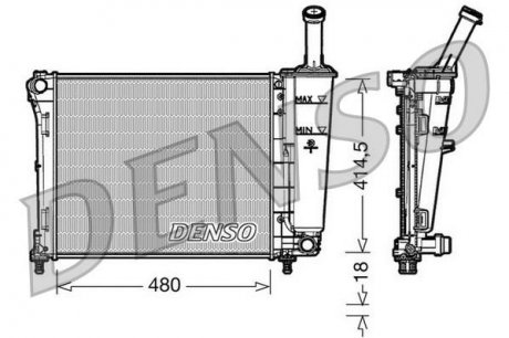 Радиатор двигателя FIAT 500, 500 C; FORD KA 1.2/1.2LPG 07.07- DENSO DRM09161 (фото 1)