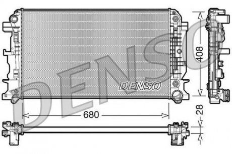 Фото автозапчастини радіатор, охолодження двигуна DENSO DRM17044 (фото 1)