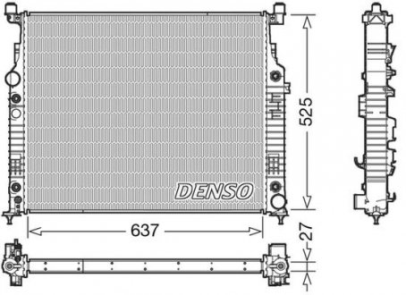 Радіатор двигуна MERCEDES GL (X164), M (W164), R (W251, V251) 3.0D-5.5 07.05-12.14 DENSO DRM17056