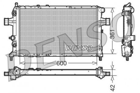 Радіатор, охолодження двигуна DENSO DRM20016