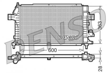 Радіатор, охолодження двигуна DENSO DRM20100