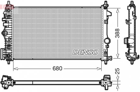 Радиатор двигателя OPEL INSIGNIA A 2.0D 07.08-03.17 DENSO DRM20108 (фото 1)