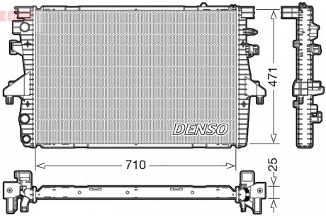 Радиатор двигателя Volkswagen MULTIVAN V, TRANSPORTER V 1.9D/2.0 04.03-08.15 DENSO DRM32039