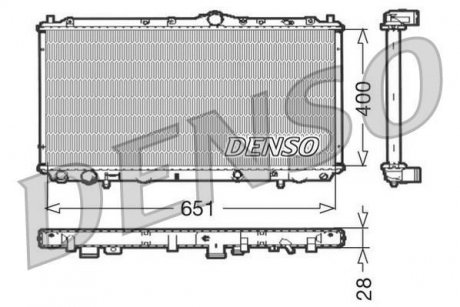 Фото автозапчастини радіатор, охолодження двигуна DENSO DRM33060 (фото 1)