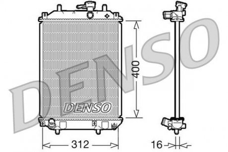 Фото автозапчасти радиатор двигателя (ручной) DAIHATSU CUORE VI 1.0 05.03- DENSO DRM35002