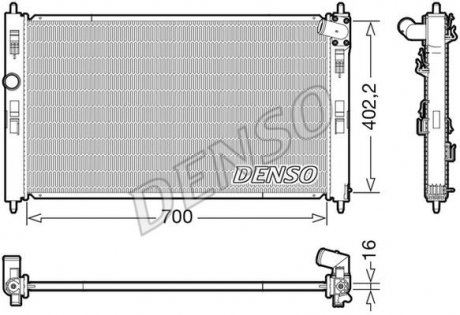 Радиатор двигателя MITSUBISHI ASX 1.6 06.10- DENSO DRM45050