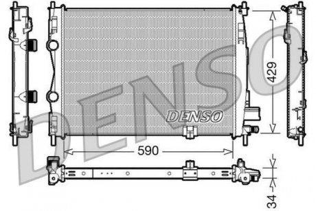 Радіатор, охолодження двигуна DENSO DRM46018 (фото 1)