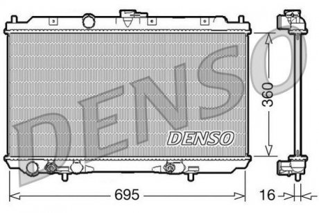 Радіатор, охолодження двигуна DENSO DRM46028