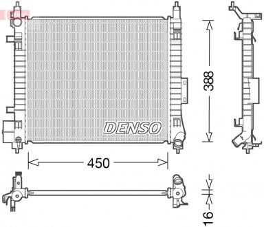 Радиатор двигателя (автоматический/ручной) NISSAN NOTE 1.2 06.13- DENSO DRM46054 (фото 1)